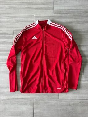 Adidas Men's Red Training Track Jacket - Full Zip (Large)